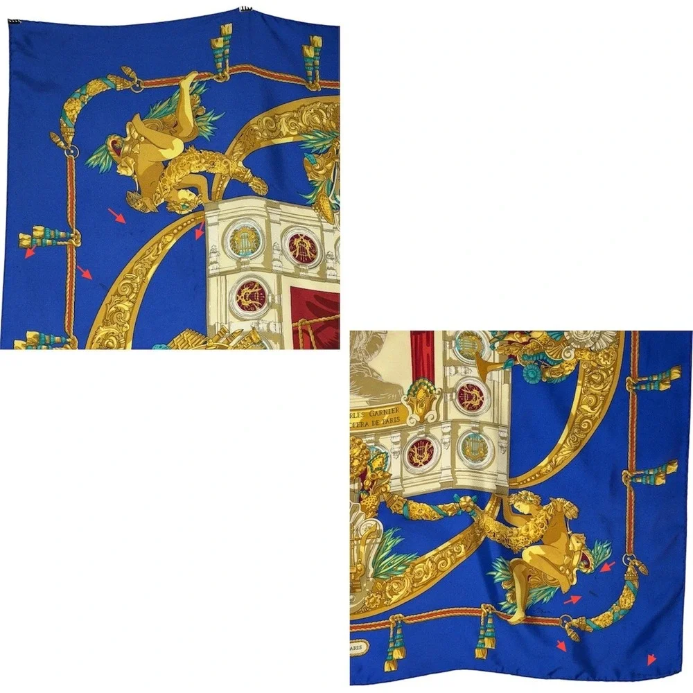 Hermes Paris Hommage a Charles Garnier Silk Scarf Blue Gold Bergdorf Goodman